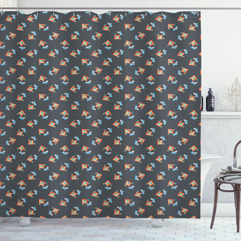 Bullseye Rhombuses Nursery Shower Curtain