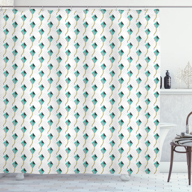 Geometric Triangles Circles Shower Curtain