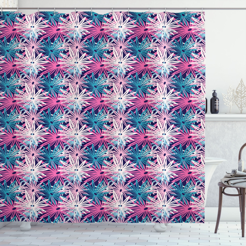 Overlapping Doodle Petals Shower Curtain