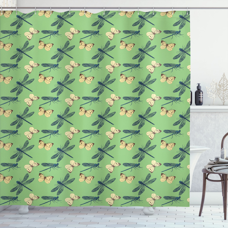 Insects and Butterflies Shower Curtain