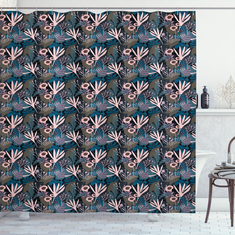Abstract Tropical Nature Shower Curtain