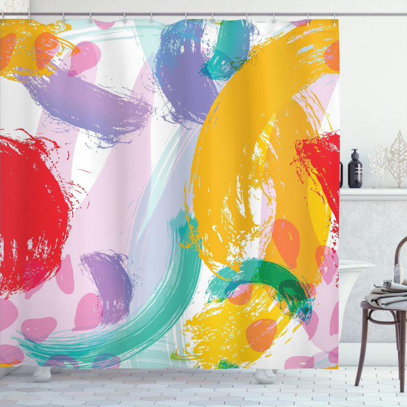 Watercolor Brushstrokes Shower Curtain