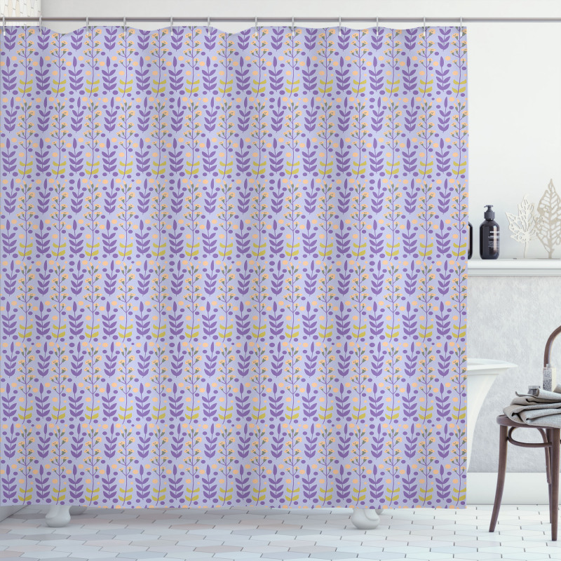 Doodle Nature Spring Herbs Shower Curtain