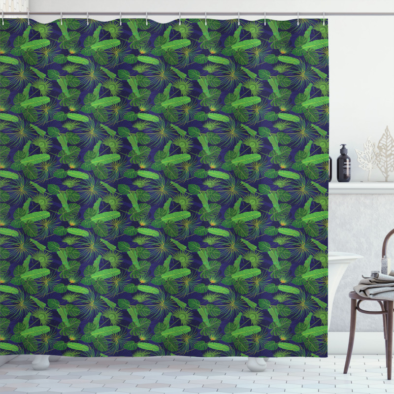 Tropic Monstera Banana Leaf Shower Curtain