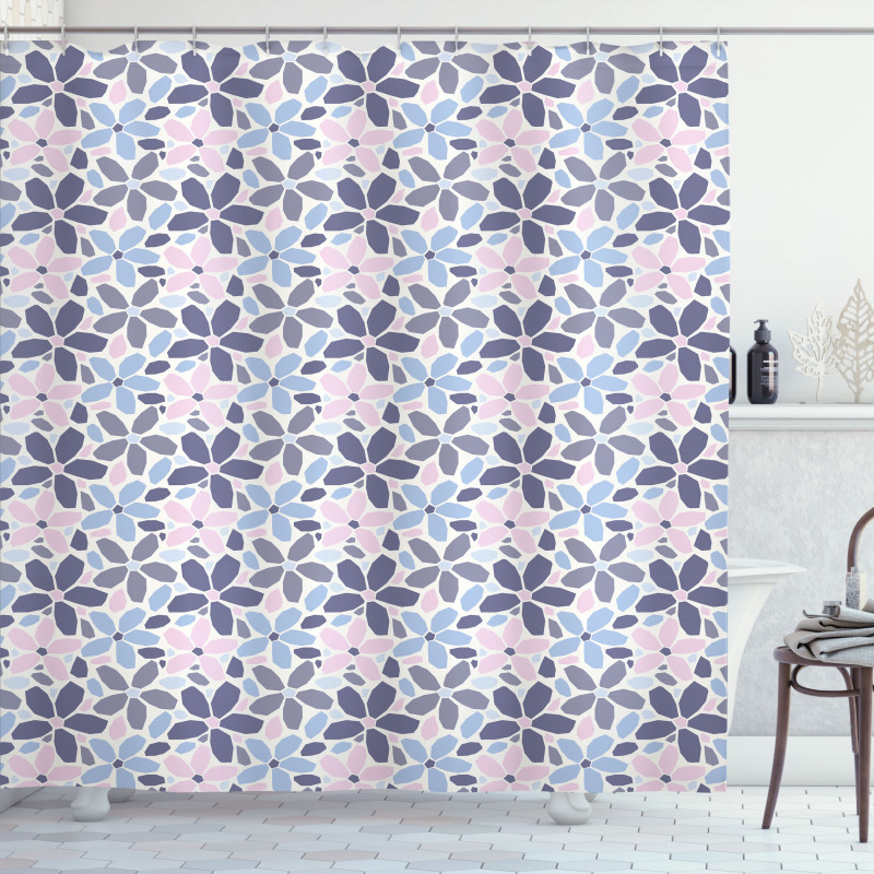 Polygonal Pastel Tone Petals Shower Curtain