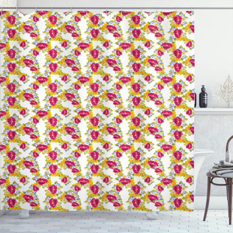 Lively Springtime Garden Shower Curtain