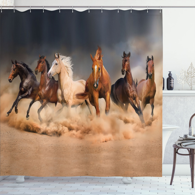 Equine Themed Animals Shower Curtain
