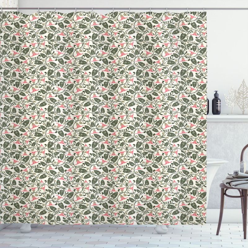 Retro Scroll Pattern Shower Curtain