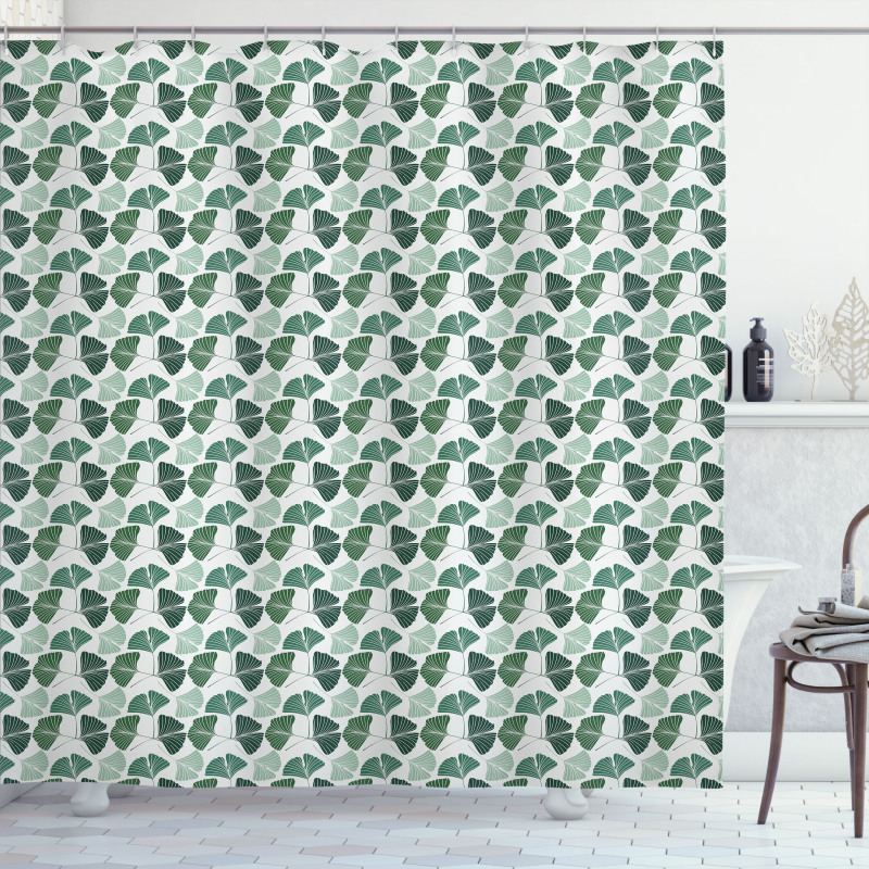 Biloba Tree Leaves Foliage Shower Curtain