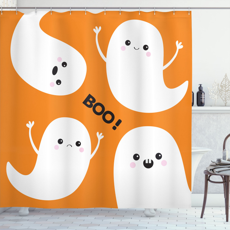 Flying Ghost Spirit Character Shower Curtain