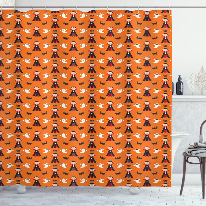 Cartoon Vampire Character Shower Curtain