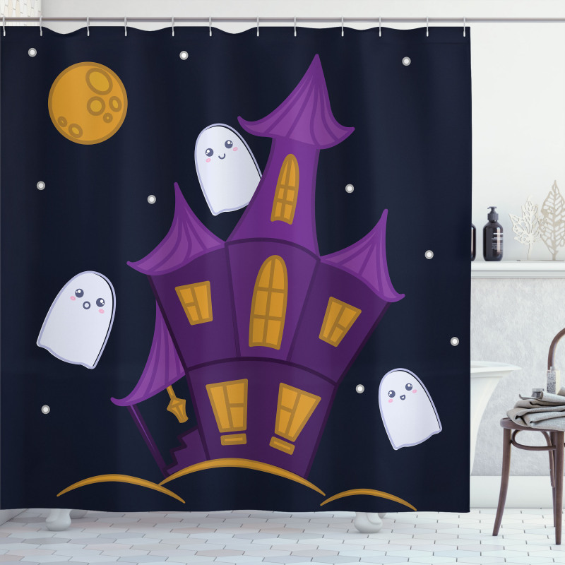 Dark Night and Haunted House Shower Curtain