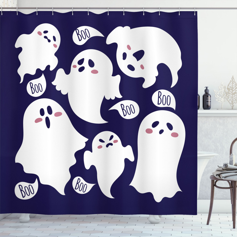 Scary Ghost Characters Boo Shower Curtain