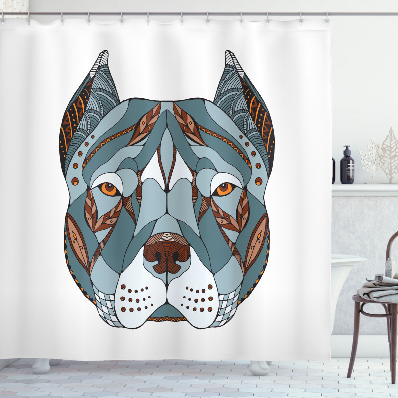 Zentangle Art Terrier Head Shower Curtain