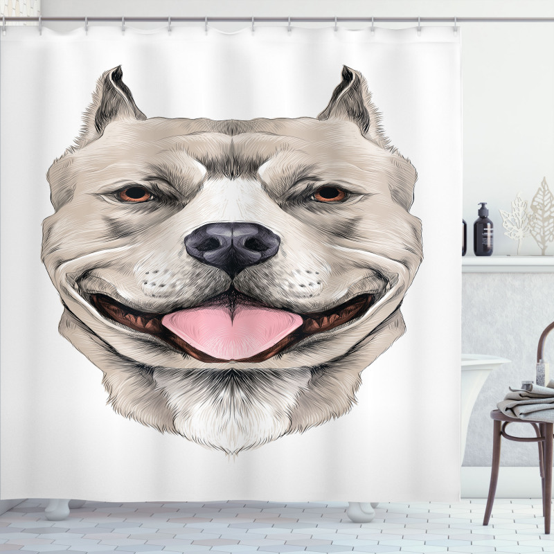 Terrier Realistic Sketch Shower Curtain