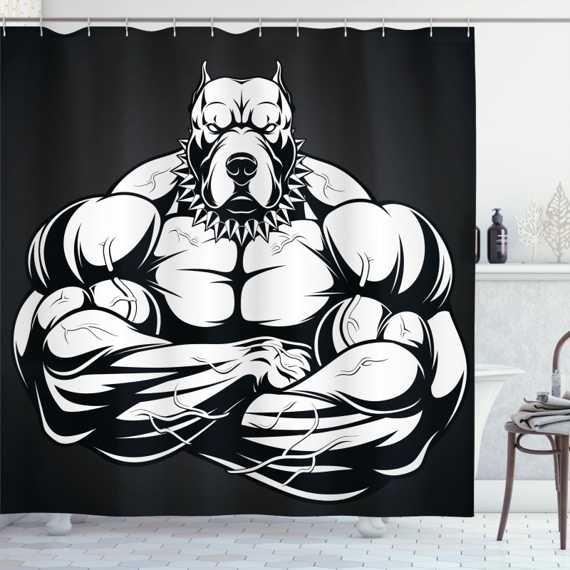 Biceps Bodybuilder Animal Shower Curtain