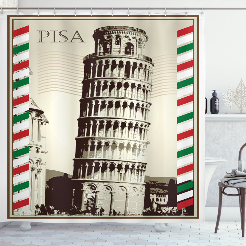 Vintage Famous Italian Tower Shower Curtain