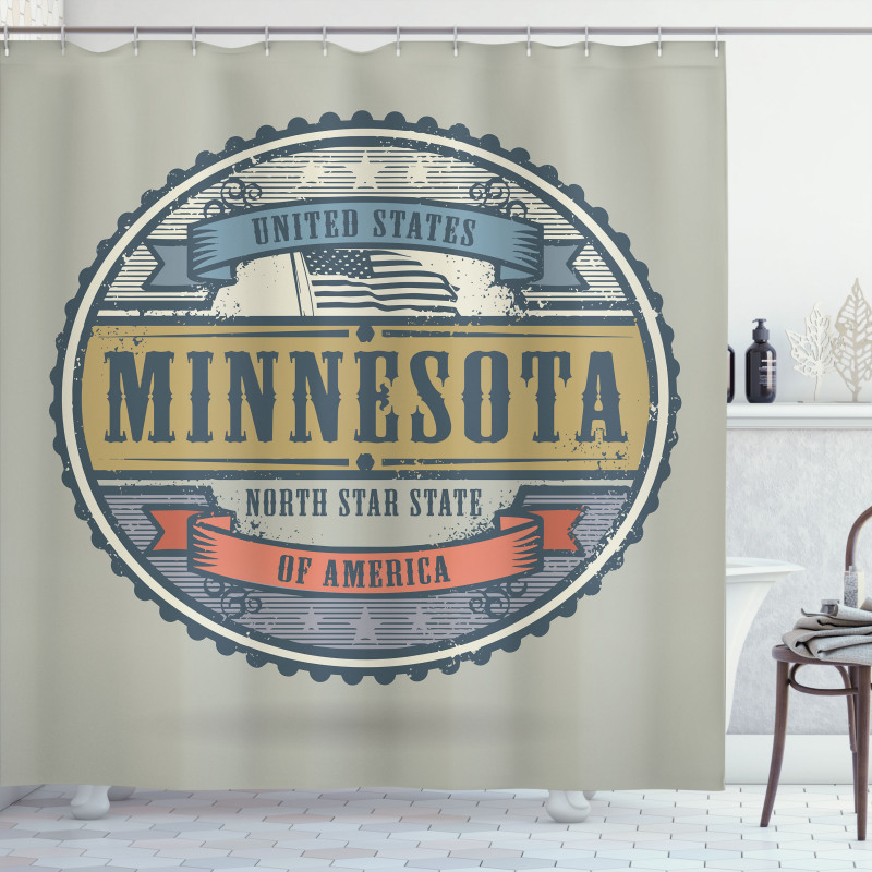 Retro North Star State Shower Curtain