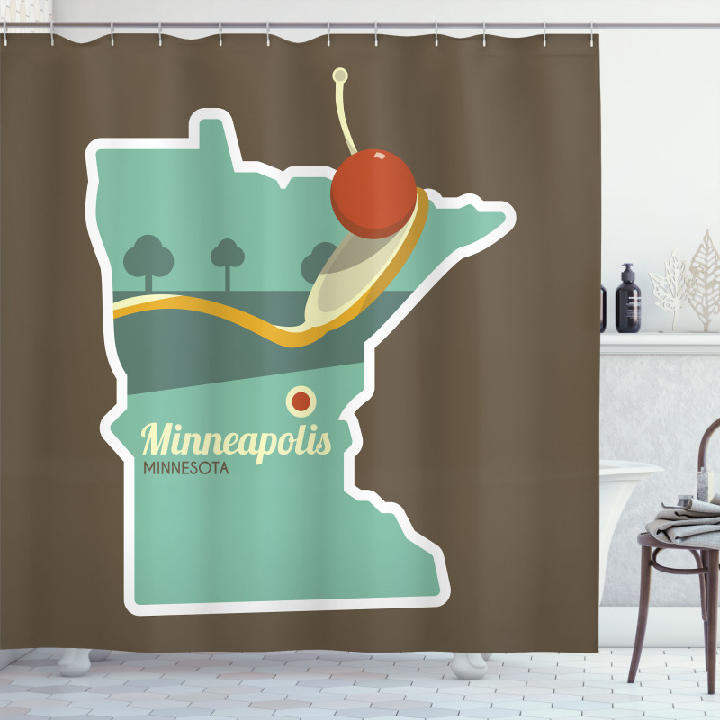 Minneapolis Doodle Map Shower Curtain