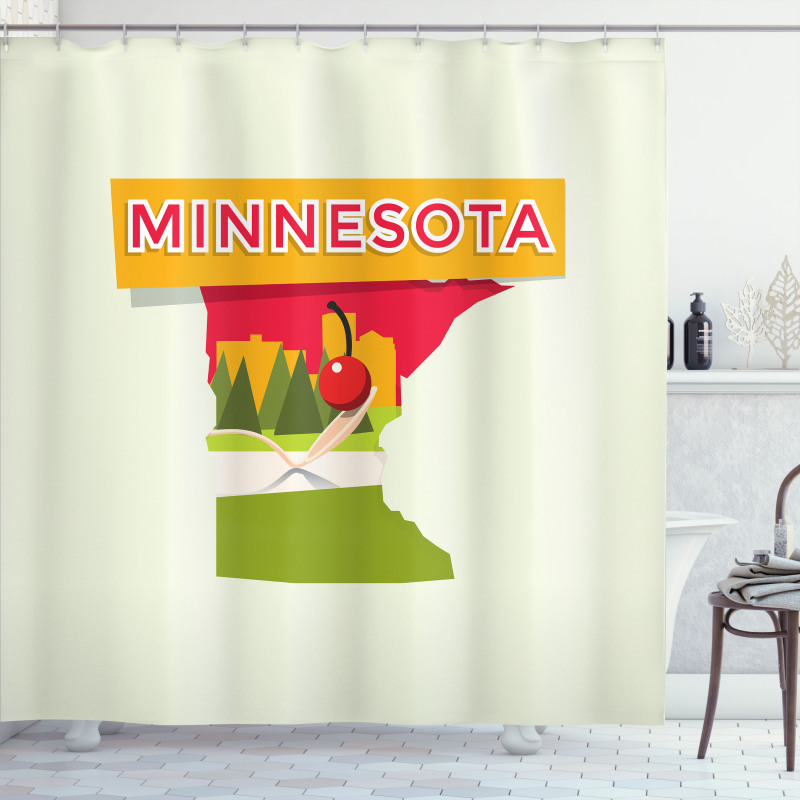 Colorful Doodle State Map Shower Curtain