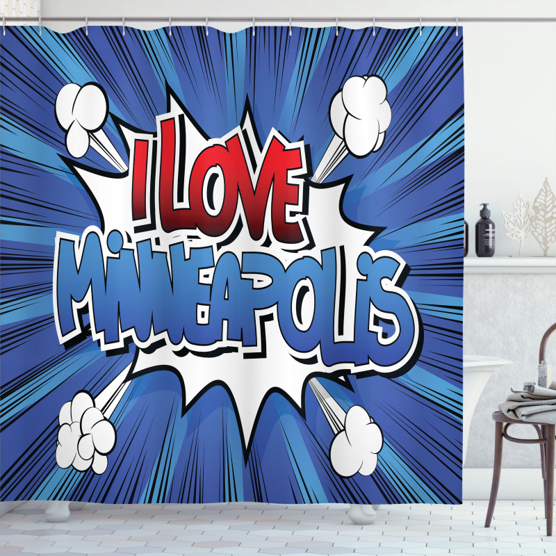 Pop Art Comic Style Love Shower Curtain