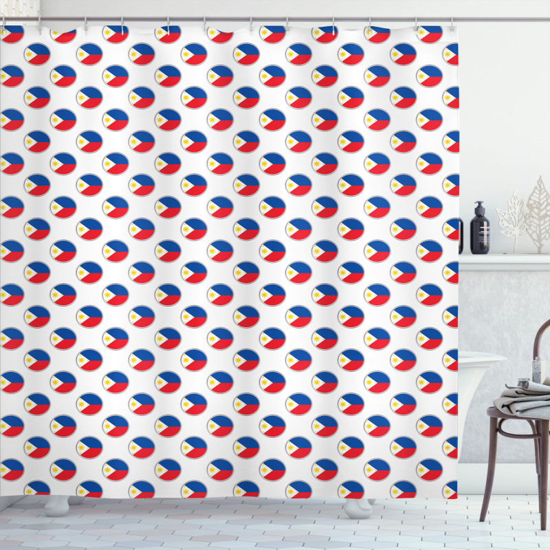 Circles with Flag Shower Curtain