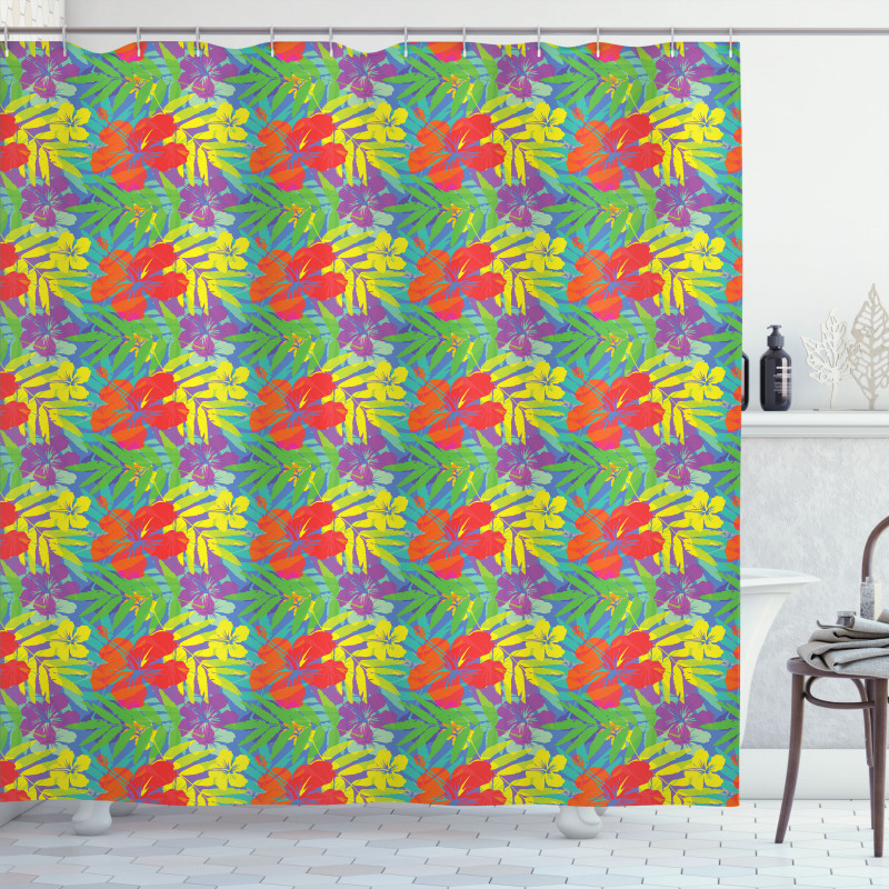 Hawaiian Rainforest Leaves Shower Curtain