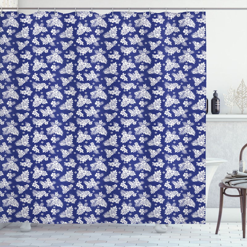 Silhouette of Flower Shower Curtain