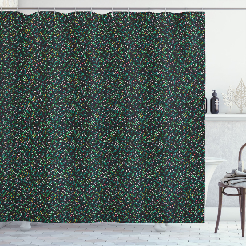 Tiny Petals with Sprouts Shower Curtain