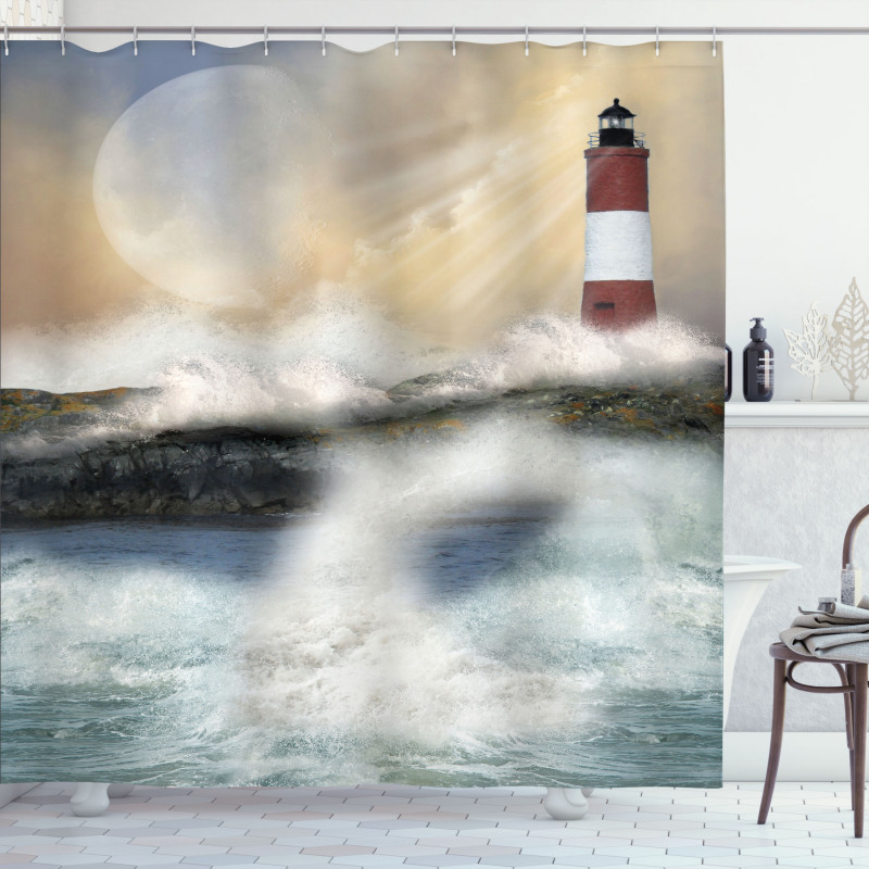 Stormy Sea Waves Shower Curtain