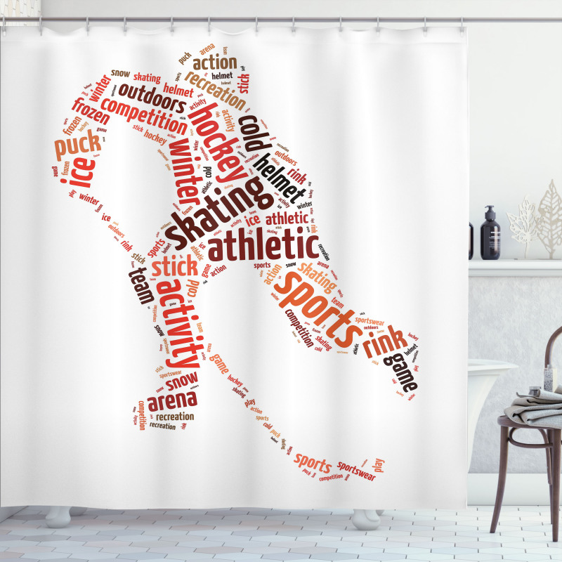 Man Silhouette with Words Shower Curtain