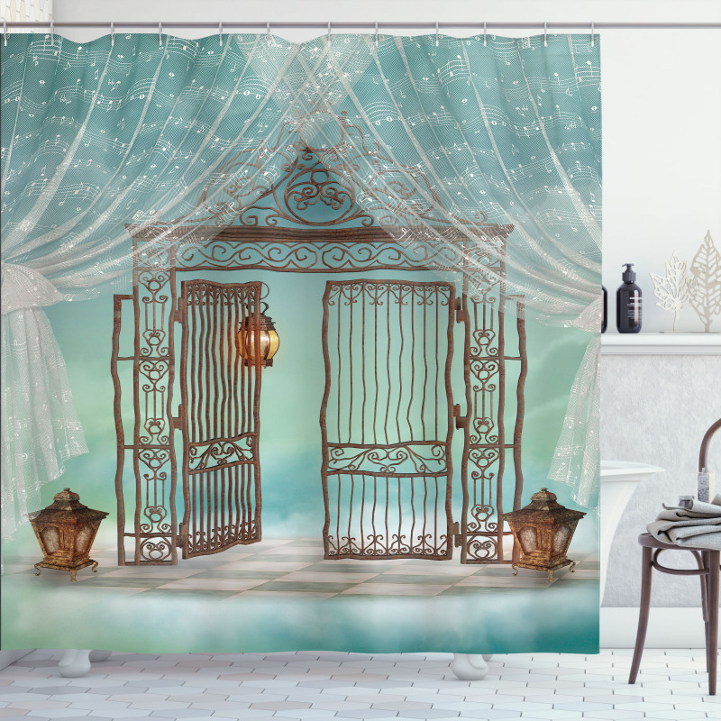 Old Gate and Curtain Shower Curtain