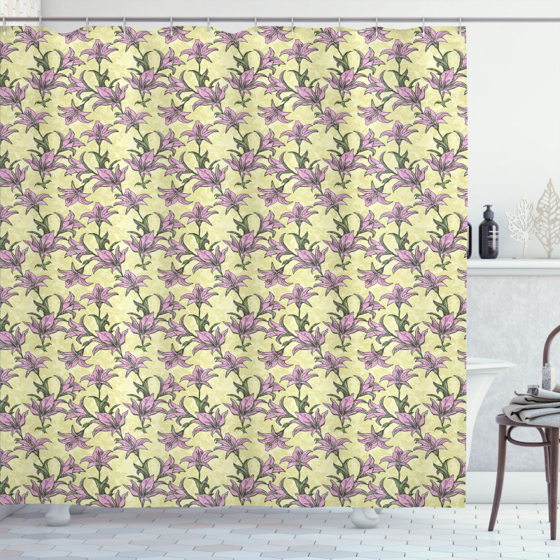 Blooming Lilies Art Pattern Shower Curtain