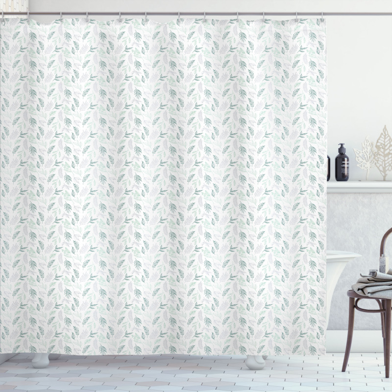 Pastel Botanical Pattern Shower Curtain