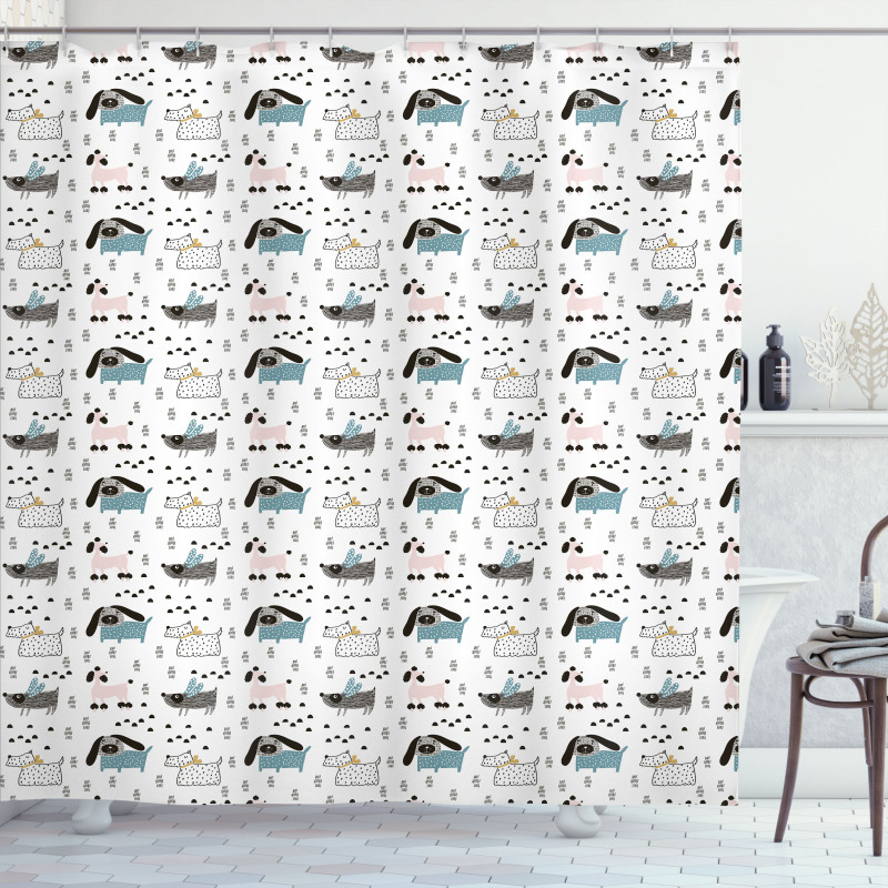 Pure Breed Dog Pattern Shower Curtain