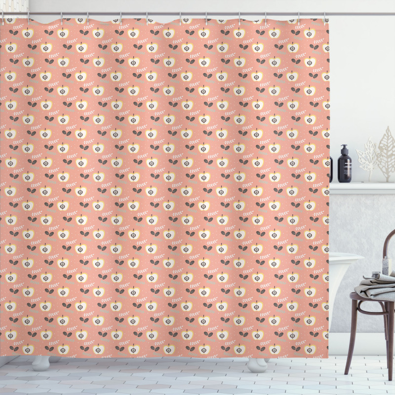 Halved Apples Seeds Shower Curtain