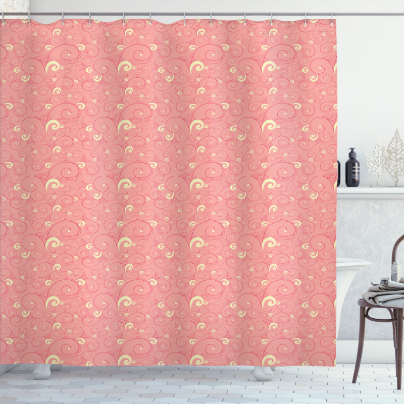 Repeating Ornate Curls Shower Curtain