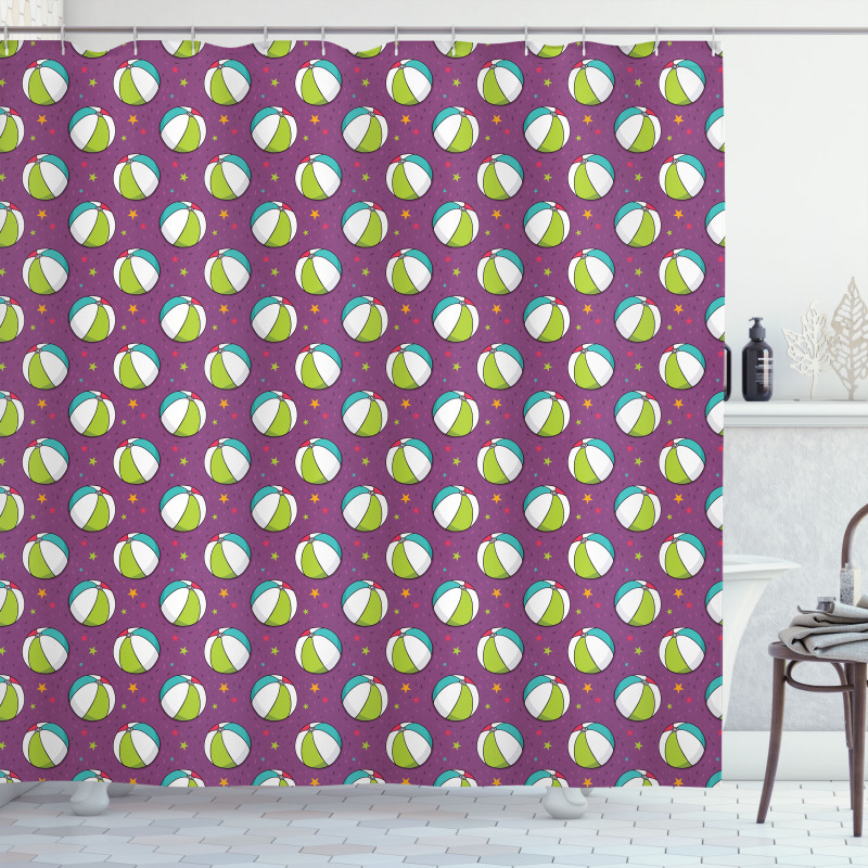 Summer Sea Balls Beach Stars Shower Curtain