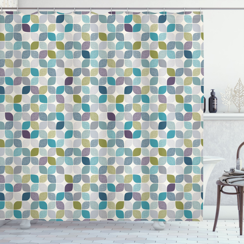 Abstract Forms Pastel Tones Shower Curtain