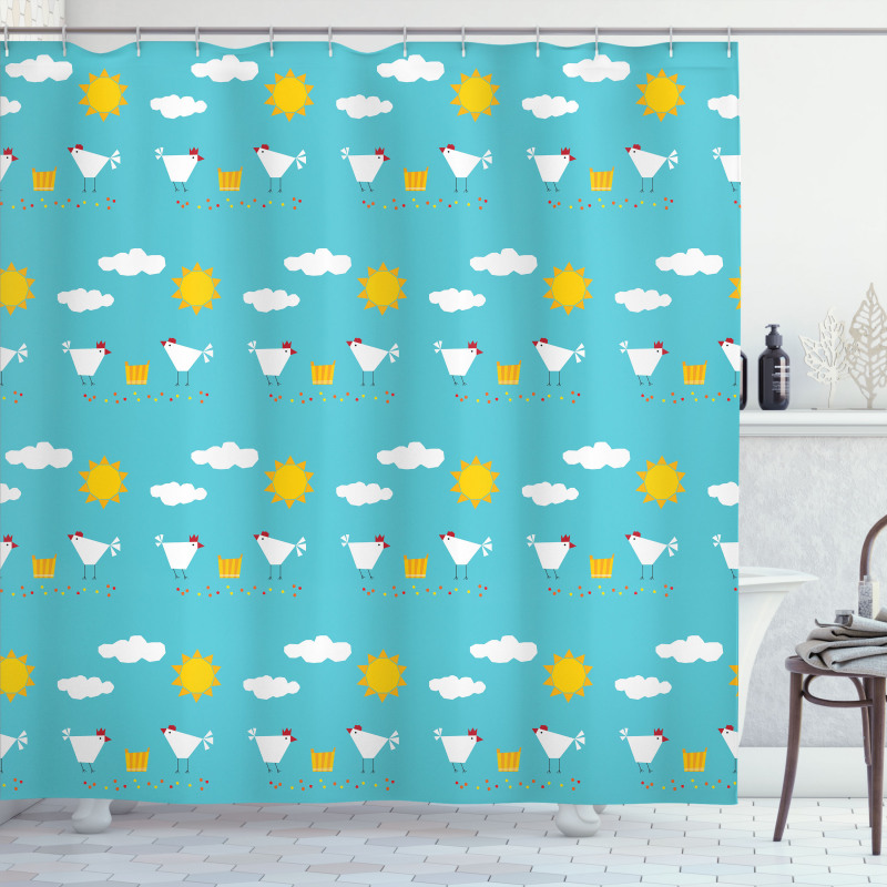 Happy Funny Farm Morning Shower Curtain