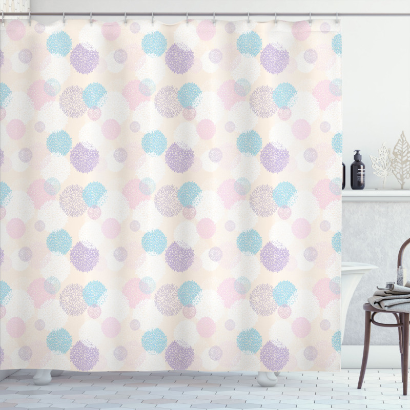 Soft Toned Dahlia Petals Shower Curtain