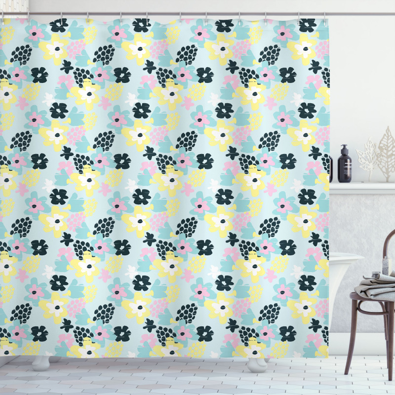Pastel Tone Abstract Petals Shower Curtain