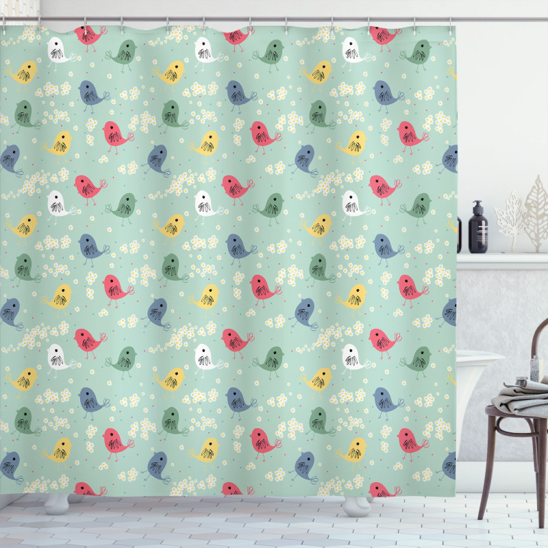 Chamomile Daisy Summer Season Shower Curtain