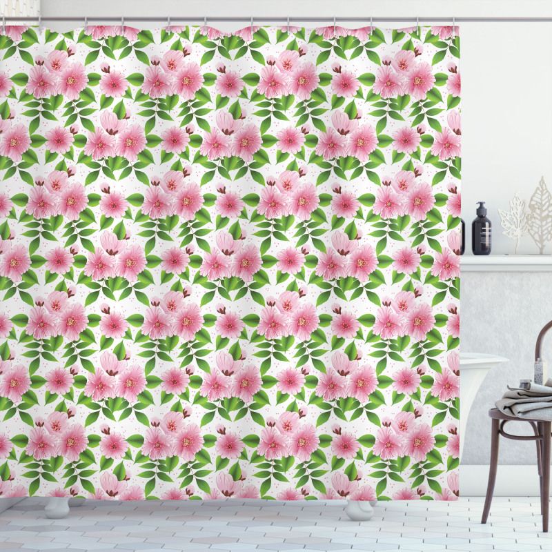 Japanese Sakura Tree Shower Curtain