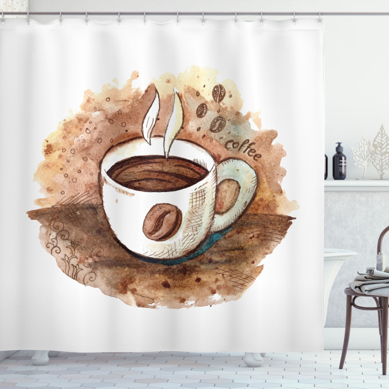 Freshly Brewed Espresso Cup Shower Curtain