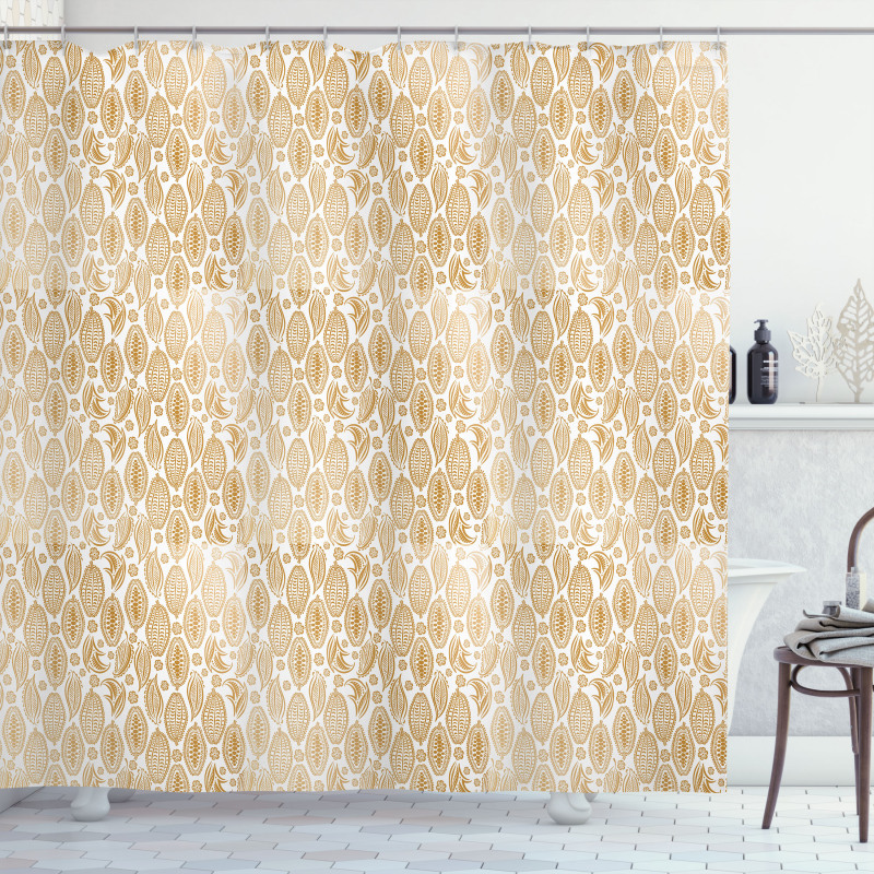 Cocoa Beans Plain Backdrop Shower Curtain