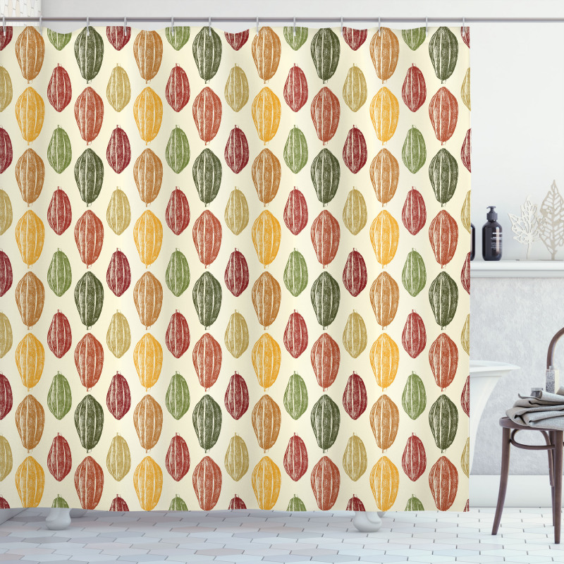 Colorful Beans Vintage Style Shower Curtain