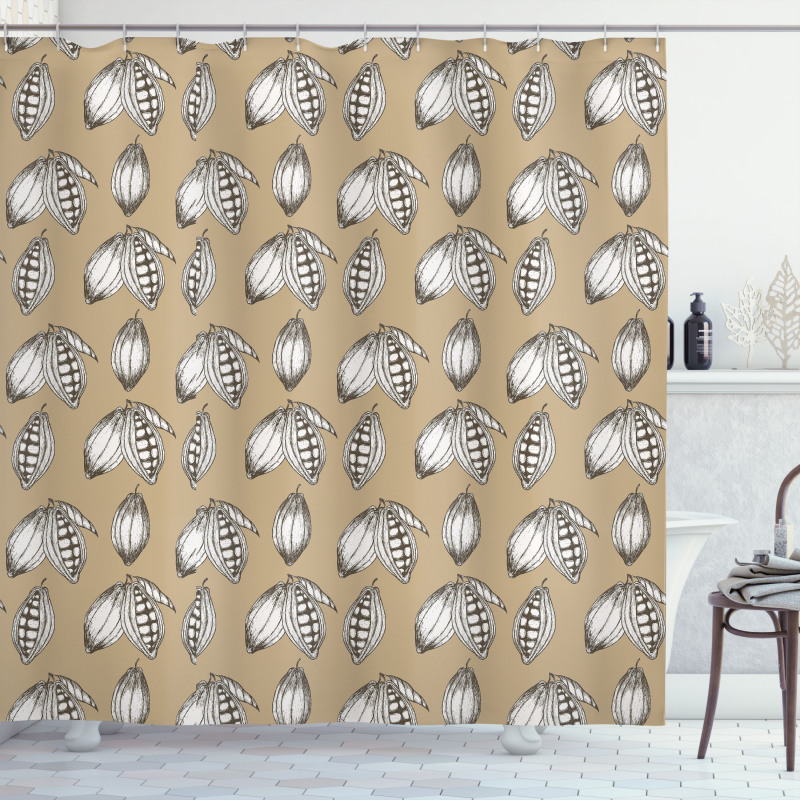 Botanical and Grunge Pattern Shower Curtain