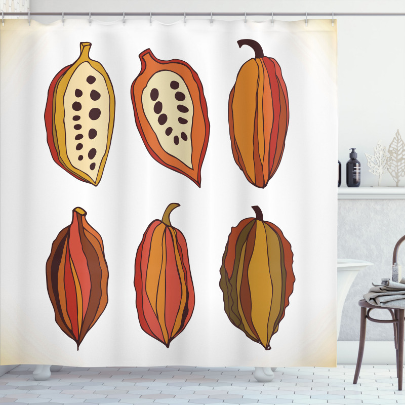 Tropical Fruit Beans Graphic Shower Curtain