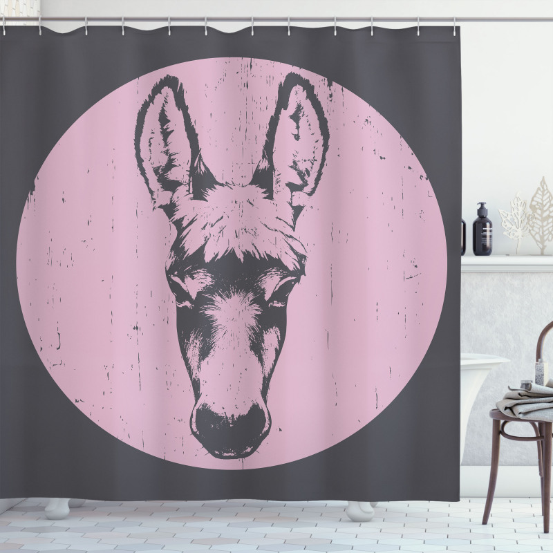Grunge Look Animal Portrait Shower Curtain